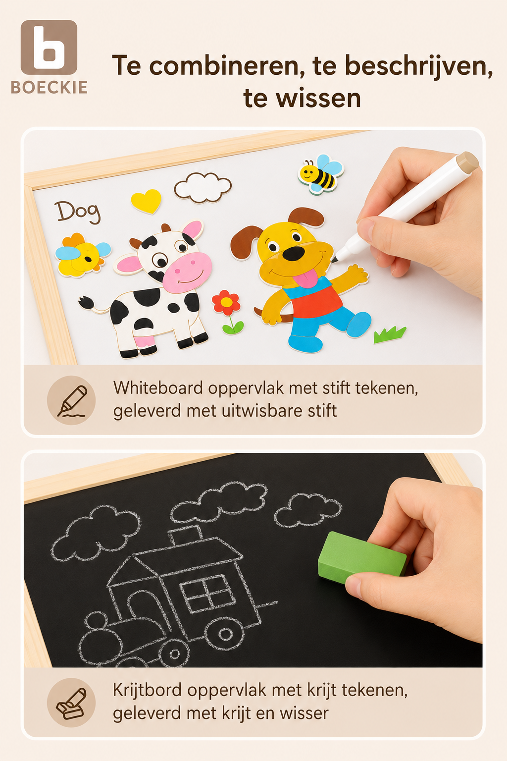 Whiteboard en krijtbord oppervlak