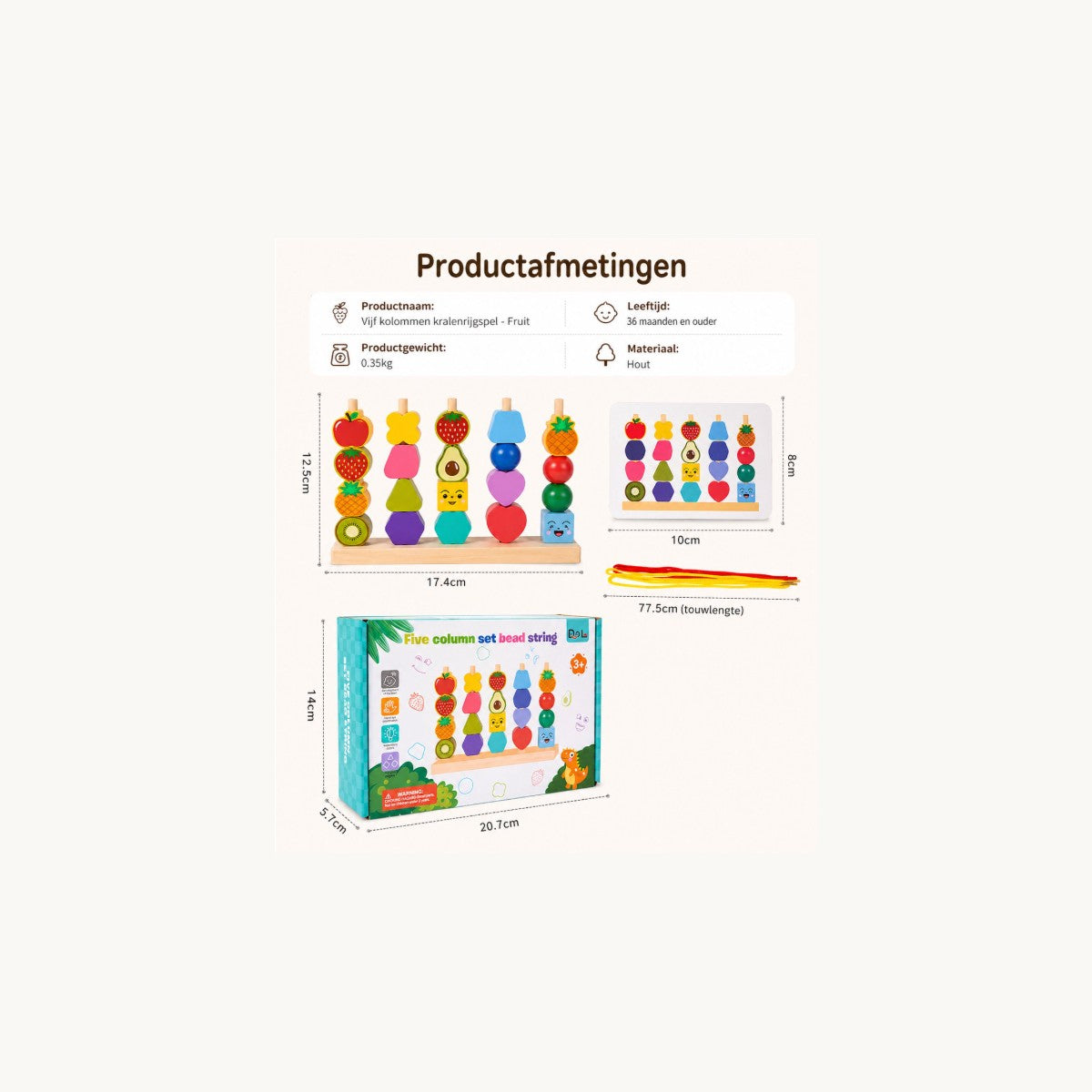 Productafmetingen Fruitspel