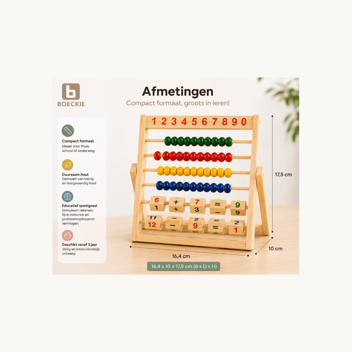 Afmetingen houten telraam